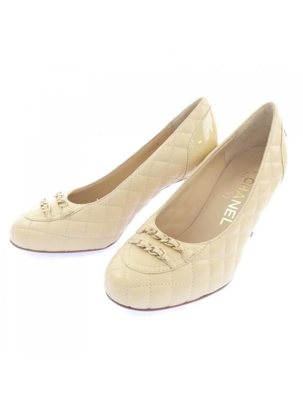 Chanel Pumps Heel Beige